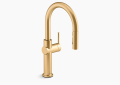 Kohler K-22972-2MB Crue Pull-Down Single-Handle Kitchen Faucet - Vibrant Brushed Moderne Brass