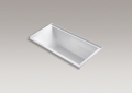 Kohler® 1121-R-0 Underscore® Bathtub With Integral Flange, Soaking Hydrotherapy, Rectangle Shape, 60 in L x 30 in W, Right Drain, White