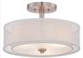 Minka 4107-84 Parsons Studio - 3 Light Semi Flush - Brushed Nickel