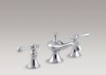 Kohler 16102-4A-CP Widespread Lavatory Faucet, Traditional Lever Handles