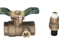 Watts LFFBV-TC-TH 0792513 3/4 inch Female Lead Free Bronze Body Full Port Ball Valve with Tee Handle and Test Port