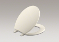 Kohler® 4775-47 Brevia™ Toilet Seat, Round Bowl, Closed Front, Plastic, Almond, Quick Release Hinge