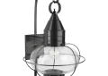Norwell 1509-BL-CL Classic Onion 1 Light 24 inch Black Outdoor Wall in Clear, Large - Black
