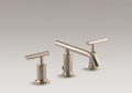 Kohler® 14410-4-BV Purist® Widespread Bathroom Sink Faucet, 1.2 gpm Flow Rate, 2-3/8 in H Spout, 8 to 16 in Center, Vibrant® Brushed Bronze, 2 Handles, Pop-Up Drain