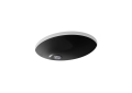 Kohler® 2211-7 Caxton® Bathroom Sink With Overflow Drain, Oval Shape, 21-1/4 in W x 17-1/4 in D x 7-1/2 in H, Undermount Mounting, Vitreous China, Black
