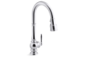 Kohler® 29709-CP Artifacts® Pull-Down Kitchen Sink Faucet, 1.5 gpm Flow Rate, Polished Chrome, 1 Handle, 1 Faucet Hole, Function: Touchless