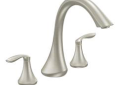 Moen® T943BN Roman Tub Faucet, Eva®, 10 in Center, Brushed Nickel, 2 Handles, Function: Traditional, Domestic