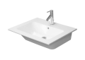 DURAVIT 2336630030 233663 ME by Starck Furniture Washbasin With Overflow and Faucet Deck, Rectangle Shape, 7-7/8 in Faucet Hole Spacing, 24-3/4 in L x 19-1/4 in W x 7-1/8 in H, Wall Mounting, Ceramic, White, Import