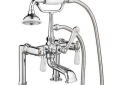 Barclay 4601-PL-CP Clawfoot Tub Filler, 3.7 gpm Flow Rate, 7 in Center, Polished Chrome, 3 Handles, Import