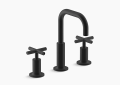 Kohler K-14406-3-BLPurist(R) Widespread Bathroom Sink Faucet with Low Cross Handles and Low Gooseneck Spout - Matte Black