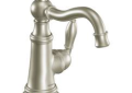 Moen® S42107BN S42107 Weymouth™ Bathroom Faucet, 1.5 gpm Flow Rate, 5-1/4 in H Spout, 1 Handles, Pop-Up Drain, 1 Faucet Holes, Brushed Nickel, Function: Traditional