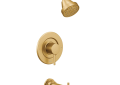 Moen® T2193BG Tub and Shower Trim, 2.5 gpm Valve, Brushed Gold