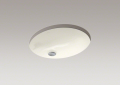 Kohler® 2209-96 Caxton® Bathroom Sink With Overflow Drain, Oval Shape, 17 in W x 14 in D x 7-1/2 in H, Undermount Mounting, Vitreous China, Biscuit