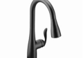 Moen® 7594BL Arbor® Kitchen Faucet, 1.5 gpm Flow Rate, Matte Black, 1 Handles, 1/3 Faucet Holes, Function: Traditional, Domestic