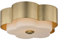 Troy Lighting C5651 Allure 2 Light 14 inch Gold Leaf Flush Mount Ceiling Light, Opal White Glass