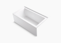 Kohler® 1957-RA-0 Underscore® Bathtub With Integral Apron and Integral Flange, Rectangular Shape, 60 in L x 32 in W, Right Drain, White