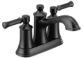 Moen® 6802BL DARTMOOR™ Centerset Lavatory Faucet, Matte Black, 2 Handles, Pop-Up/Lift Rod Drain, 1.2 gpm Flow Rate