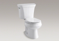 Kohler® 3987-0 2-Piece Toilet, Wellworth®, Round Bowl, 14-1/2 in H Rim, 12 in Rough-In, 1.1/1.6 gpf, White