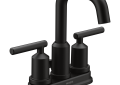 Moen® 6150BL 6150 Gibson™ Bathroom Faucet, Matte Black, 2 Handles, Pop-Up Drain, 1.2 gpm Flow Rate