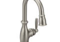 Moen® 5985CSL Pull-Down Bar Faucet, Brantford™, Classic Stainless Steel, 1 Handle, 1.5 gpm