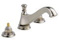 Delta 3595LF-PNMPU-LHP Cassidy(R) Two Handle Widespread Bathroom Faucet - Low Arc Spout - Less Handles - Polished Nickel