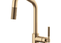 Brizo® 63063LF-GL Litze™ Pull-Down Kitchen Faucet, 1.8 gpm Flow Rate, Luxe Gold, 1 Handles, 1 Faucet Holes, Function: Traditional