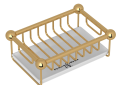 Perrin & Rowe U.6972EG P&R Cross Collection Soap Dish Free Standing Basket, Gold, Import