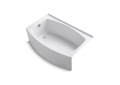 Kohler® 1100-LA-0 Bathtub With Integral Flange, Expanse®, Soaking Hydrotherapy, Curved Shape, 60 in L x 38 in W, Left Drain, White