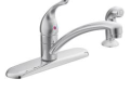 Moen® 67430 Kitchen Faucet, Chateau®, 1.5 gpm Flow Rate, 7-7/8 in Center, Fixed Spout, Polished Chrome, 1 Handle, Domestic