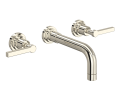 ROHL A2207LMPNTO-2 Lombardia Wall Mount Widespread Bathroom Faucet - Polished Nickel