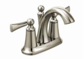 Moen® 4505NL Wynford™ Centerset Bathroom Faucet, Polished Nickel, 2 Handles, Metal Pop-Up Drain, 1.5 gpm Flow Rate