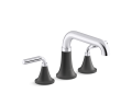 Kohler® T27417-4-CBL T27417-4 Tone Faucet Trim, Residential, >10 gpm Flow Rate, Polished Chrome with Matte Black, 2 Handles