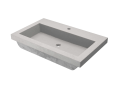 Native Trails NSL3019-A NativeStone® Trough 3619 Bathroom Sink, Rectangle Shape, 30 in W x 19 in D x 5-1/2 in H, Drop-In Mount, Concrete, Ash, Import