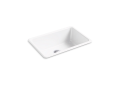 Kohler® 5708-0 Kitchen Sink, Rectangular Shape, 27 in W x 18-3/4 in D x 9-5/8 in H, Top/Undermount Mounting, Enameled Cast Iron, White