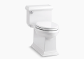 Kohler® 6424-0 1-Piece Toilet, Memoirs® Classic Comfort Height®, Compact Elongated Bowl, 16-1/2 in H Rim, 12 in Rough-In, 1.28 gpf, White