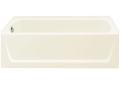 Sterling® 71121110-96 Bathtub, Ensemble®, Rectangle Shape, 60-1/4 in L x 33-1/4 in W, Left Drain, Biscuit