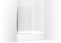 Kohler® 707105-L-SHP Aerie® Square Corner Bath Screen, 56-15/16 in L x 31-1/2 in W x 1/4 in THK, Anodized Aluminum, Bright Polished Silver