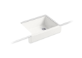 Kohler® 6486-FF Whitehaven® Self-Trimming Kitchen Sink With Short Apron, Squared Shape, 21-9/16 in W x 9-5/8 in H, Reinforced Base Mount, Enameled Cast Iron, Sea Salt™