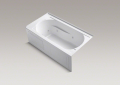 Kohler® 1357-RA-0 Devonshire® Bathtub, Whirlpool, Rectangle Shape, 60 in L x 32 in W, Right Drain, White