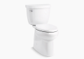 Kohler® 5310-0 2-Piece Toilet, Cimarron® Comfort Height®, Elongated Bowl, 16-1/2 in H Rim, 12 in Rough-In, 1.28 gpf, White
