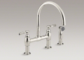 Kohler 6131-4-SN Deck-Mount Kitchen Faucet