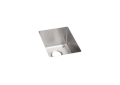 Elkay® ECTRU12179T Crosstown® Transitional Kitchen Bar Sink, Polished Satin, Rectangle Shape, 12 in L x 17 in W Bowl x 9 in D Bowl, 13-1/2 in L x 18-1/2 in W x 9 in H, Undermount Mounting, 18 ga 304 Stainless Steel