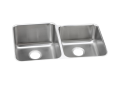 Elkay® ELUH3120R Lustertone™ Classic Offset Kitchen Sink, Rectangle Shape, 14 in Left, 13-1/2 in Right L x 18 in Left, 16 in Right W Bowl x 9-7/8 in Left, 7-7/8 in Right D Bowl, 31-1/4 in L x 20-1/2 in W x 9-7/8 in H, Undermount Mounting