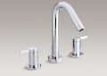 Kohler T954-4-CP Deck-Mount High-Flow Bath Faucet, Lever Handles