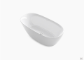 Sterling 96130-0 Unwind(TM) 67" x 32" Seamless Oval Freestanding Bath - White