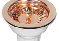 Native Trails DR320-PSC Basket Strainer, 3-1/2 in Nominal, 2-1/2 in OAL, Copper, Polished Copper, Import