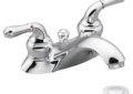 Moen® 4551 Monticello® Centerset Bathroom Faucet, Polished Chrome, 2 Handles, Metal Pop-Up Drain, 1.5 gpm Flow Rate