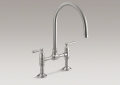Kohler 7337-4-BS Stainless Deck Mount Bridge Kitchen Faucet
