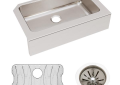 Elkay ELUHFS2816DBG Elkay Lustertone Classic Stainless Steel 33" x 20-1/2" x 8", Single Bowl Farmhouse Sink Kit
