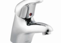 Moen® 8417 Bathroom Faucet, M-DURA™, 2.2 gpm Flow Rate, 2-1/2 in H Spout, 1 Handles, 1 Faucet Holes, Polished Chrome, Function: Traditional